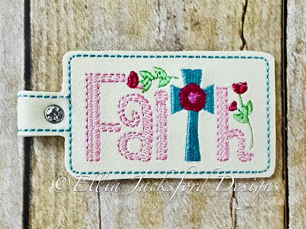 Thumbnail: ITH Faith Keyfob Embroidery Design 2 FINISHES