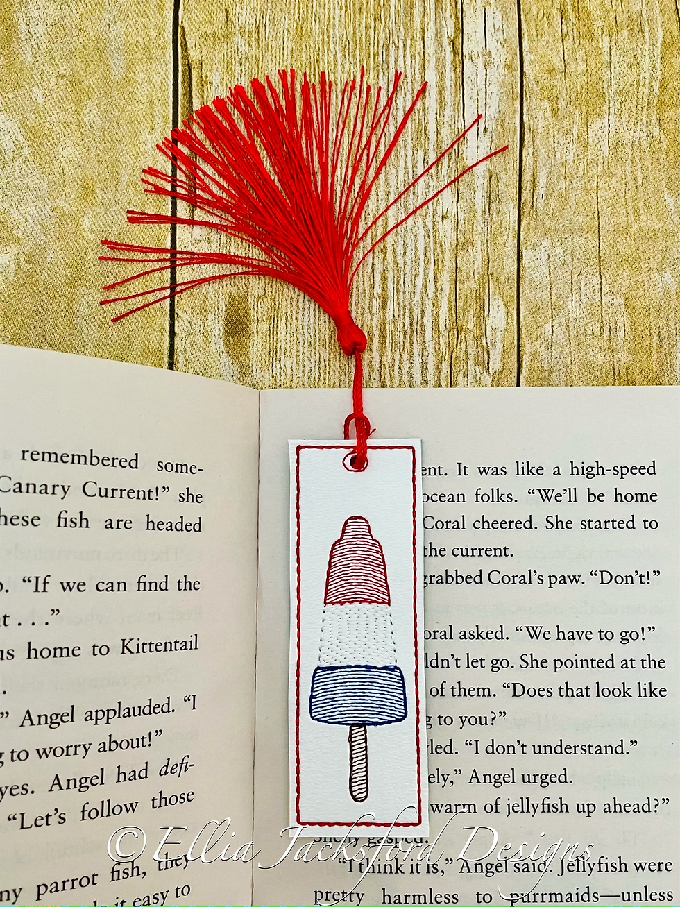 Thumbnail: Sketch Popsicle Bookmark Embroidery Design 2 SIZES