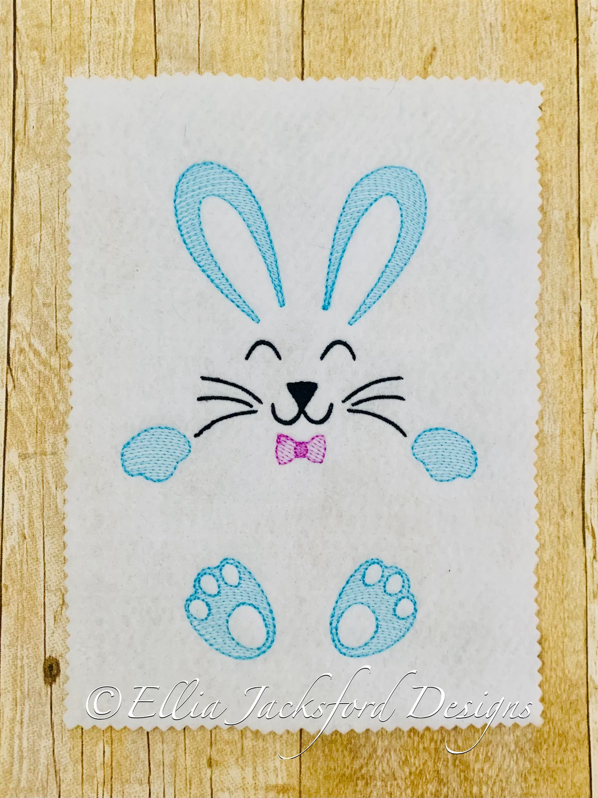 Sketch Boy Bunny Name Frame Embroidery Design 2 SIZES