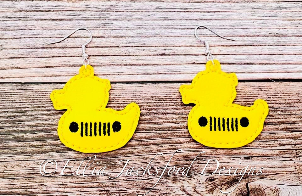 Thumbnail: ITH Duck Earrings Embroidery Design