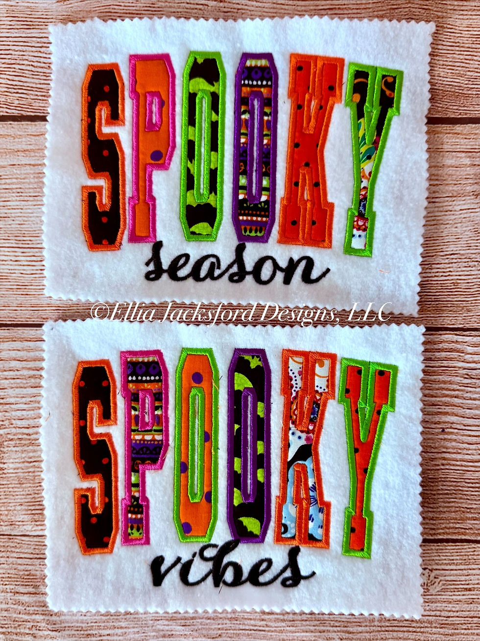 Thumbnail: Spooky Vibes and Season Applique Embroidery Design SET
