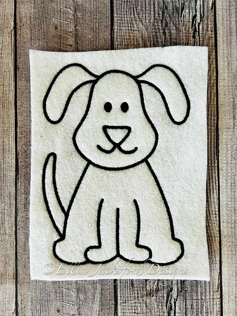 Thumbnail: Stick Figure Dog Embroidery Design 4 SIZES
