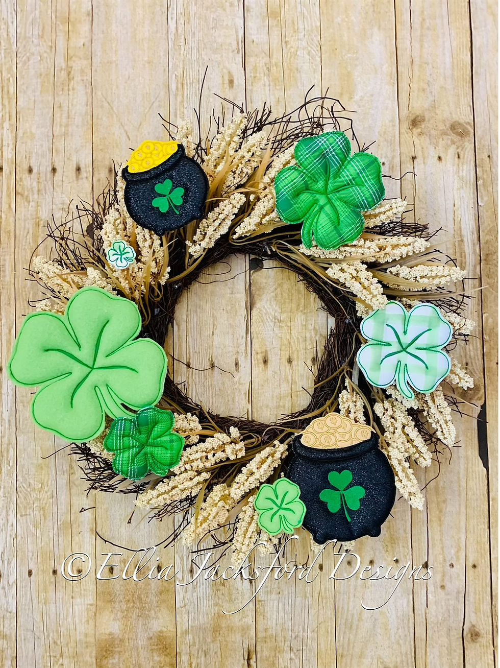 Thumbnail: ITH Clover Feltie Set Embroidery Design 6 SIZES