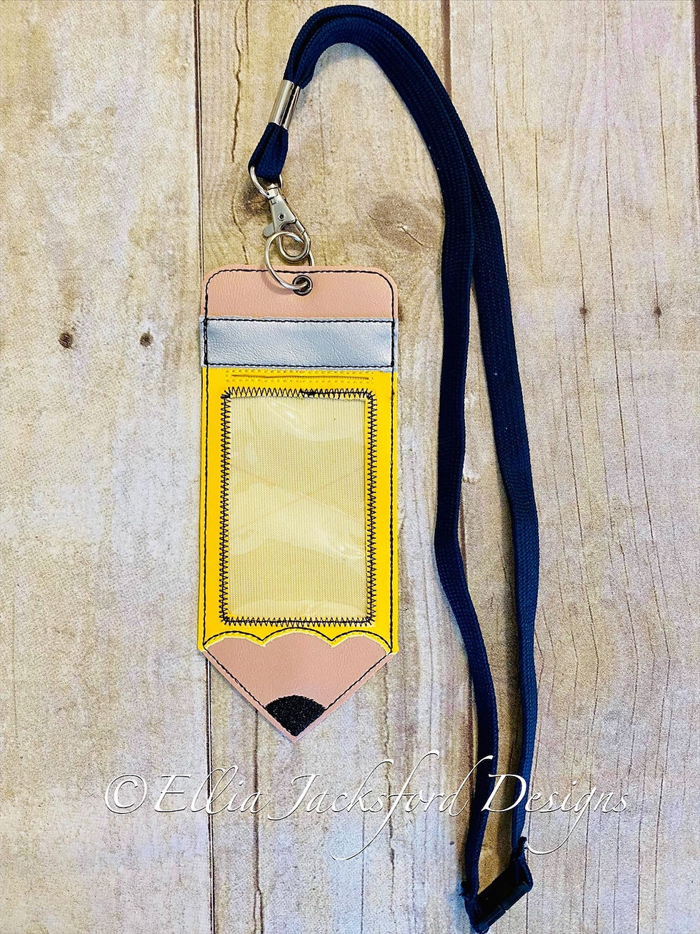 Thumbnail: ITH Pencil ID Badge Holder Embroidery Design