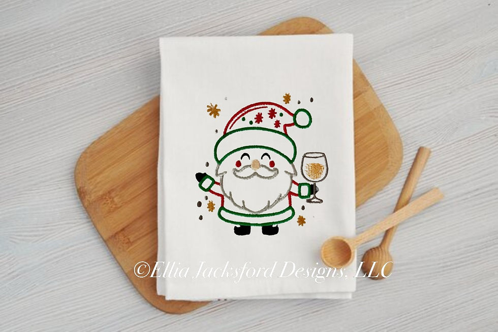 Thumbnail: Christmas Wine Friends Embroidery Design SET OF 3