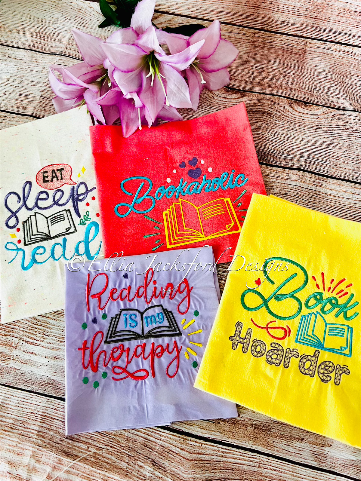 6x10 Reading Embroidery Design BUNDLE