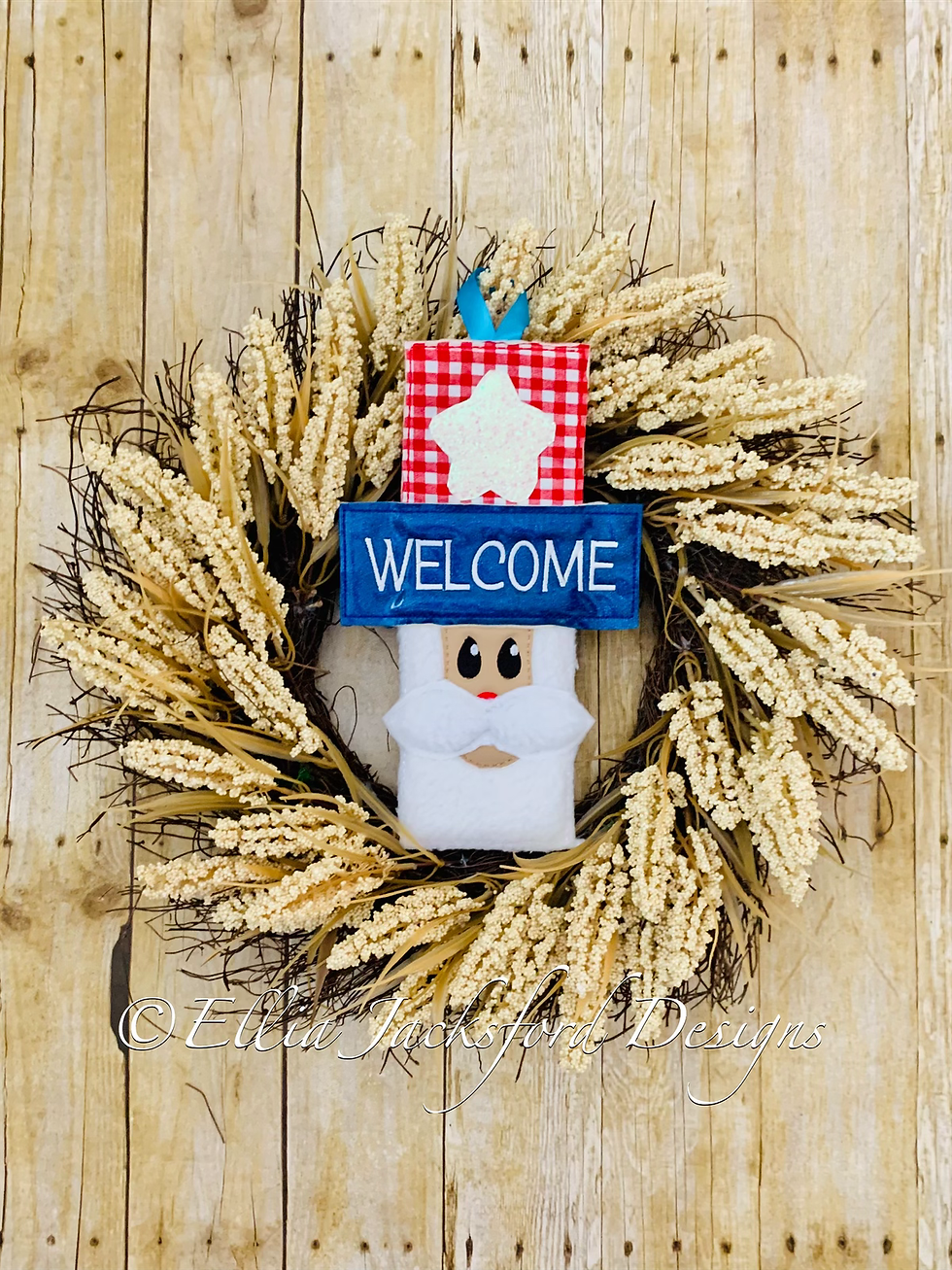 Thumbnail: ITH Uncle Sam Welcome Banner Embroidery Design  5 SIZES