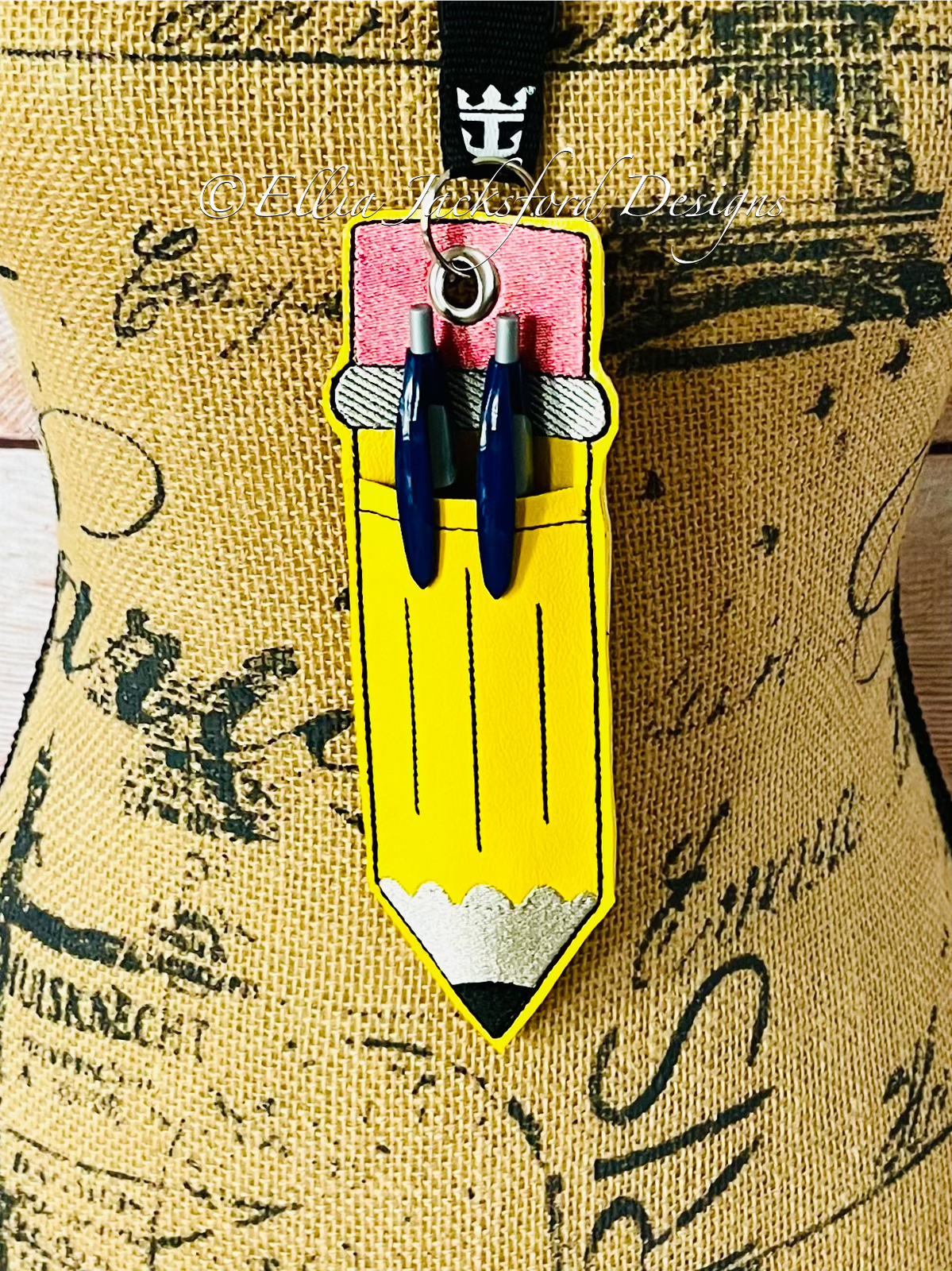 Pencil Holder Lanyard Embroidery Design