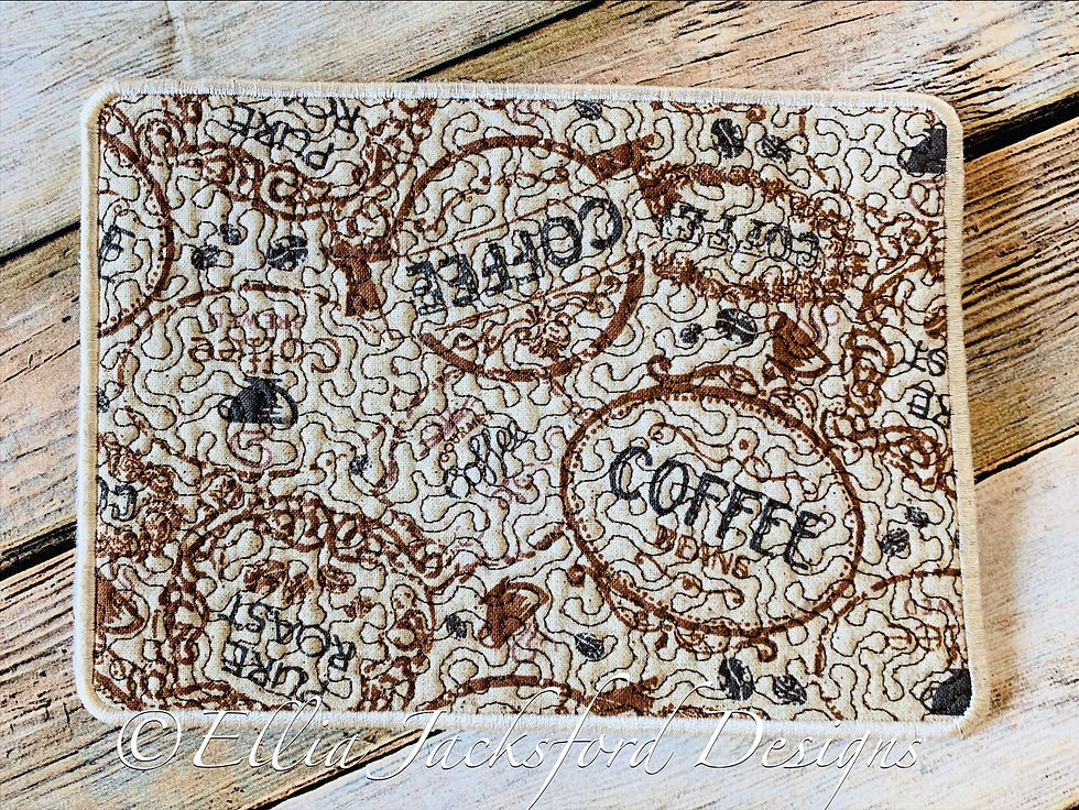 Thumbnail: ITH No Sew Mug Rug Embroidery Design