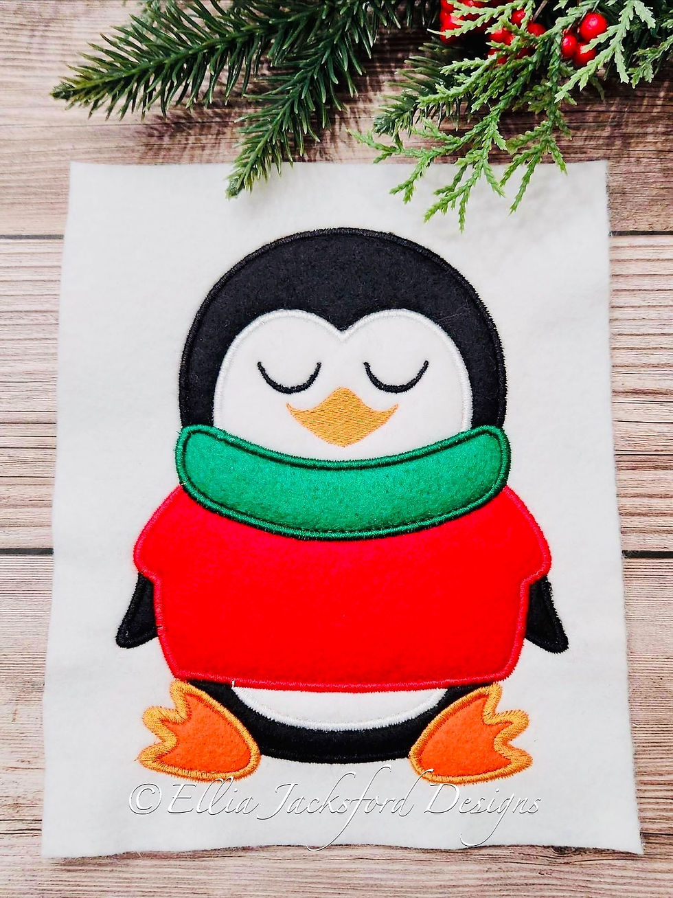 Thumbnail: 4x4 Winter Penguin Embroidery Design SET OF 10