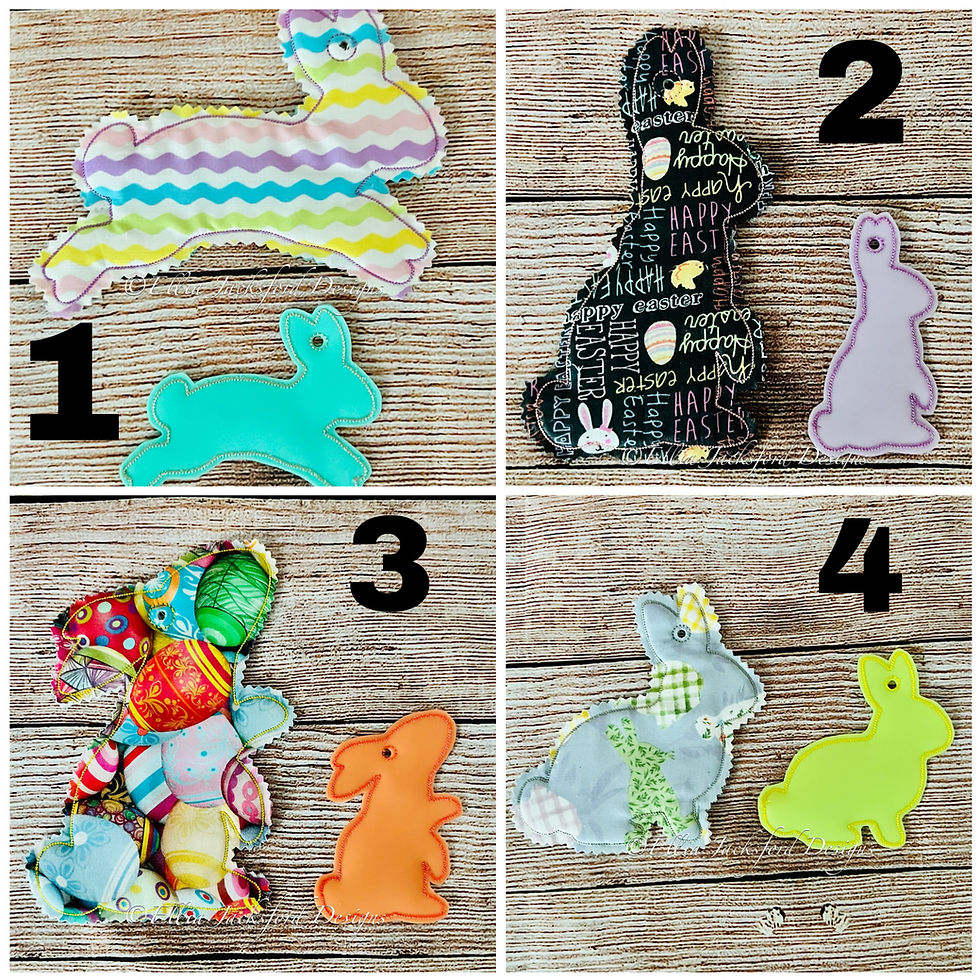 Thumbnail: Easter Basket Tag Embroidery Design SET OF 4
