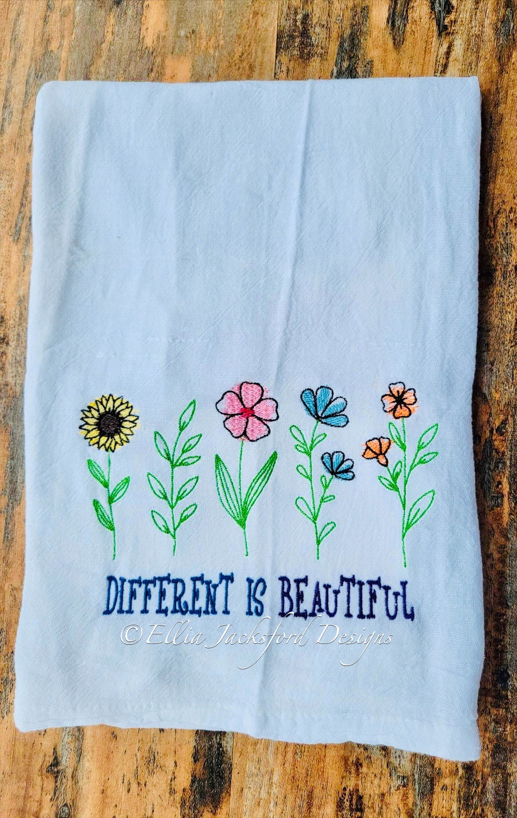 Different is Beautiful Sketch Embroidery Design 3 SIZES