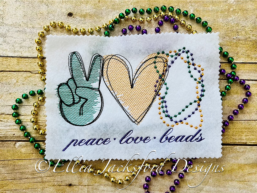 Thumbnail: Peace Love Beads Sketch Embroidery Design 3 SIZES