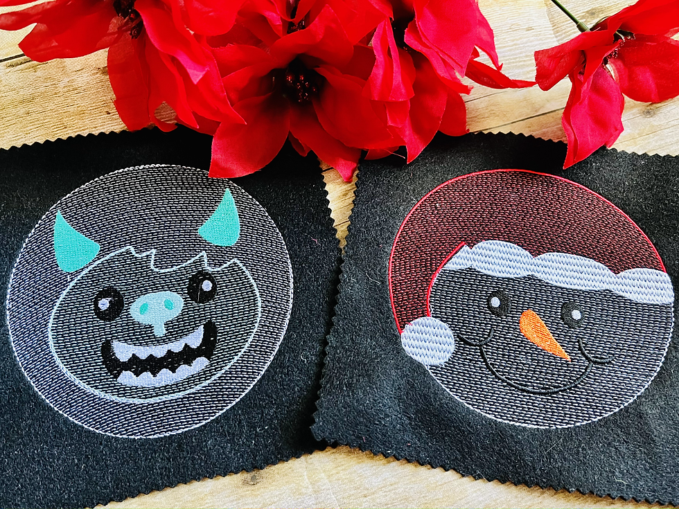 Thumbnail: Sketch Snowman and Yeti Embroidery Design 3 SIZES
