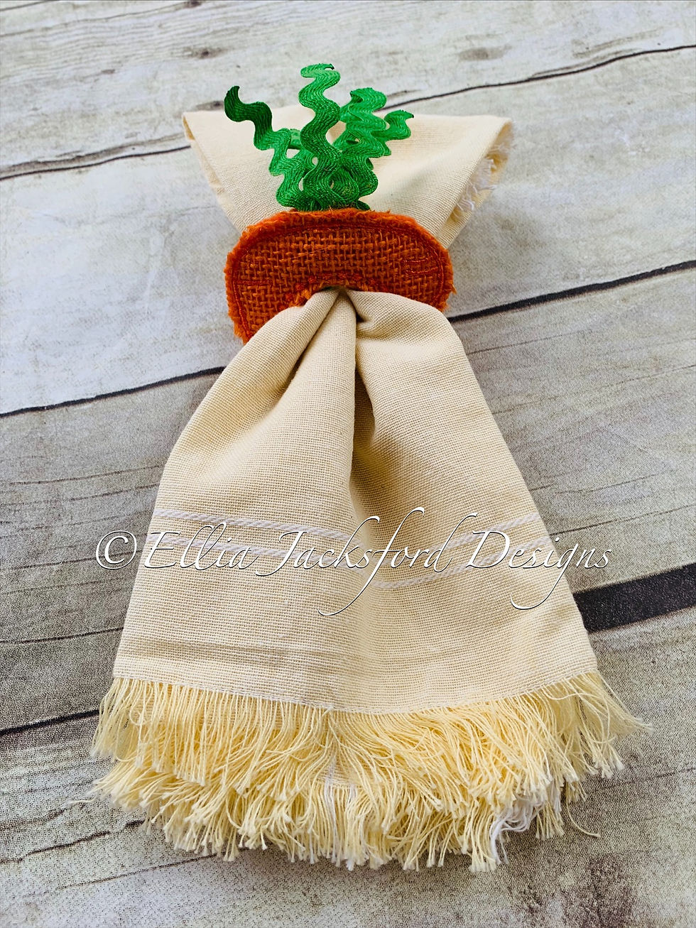 Thumbnail: ITH Carrot Napkin Rings Embroidery Design
