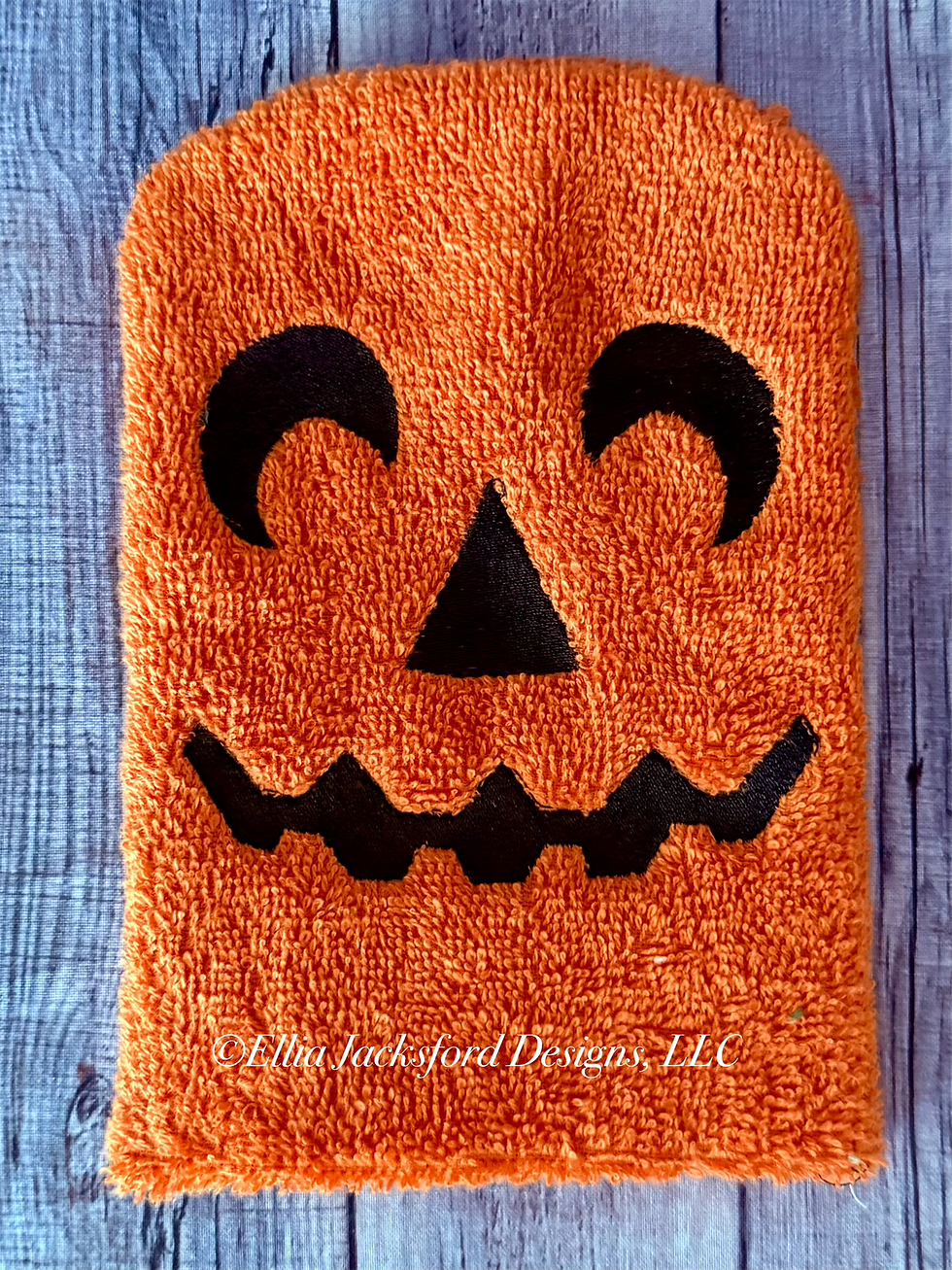 Thumbnail: Halloween Bath Mitten Set of 3 Embroidery Designs