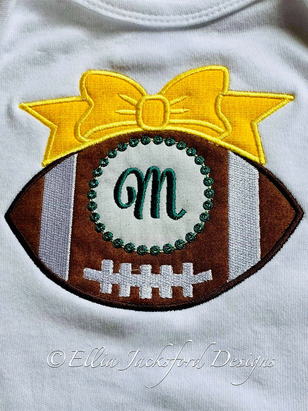 Thumbnail: Football Monogram Applique Design 3 SIZES INCLUDED
