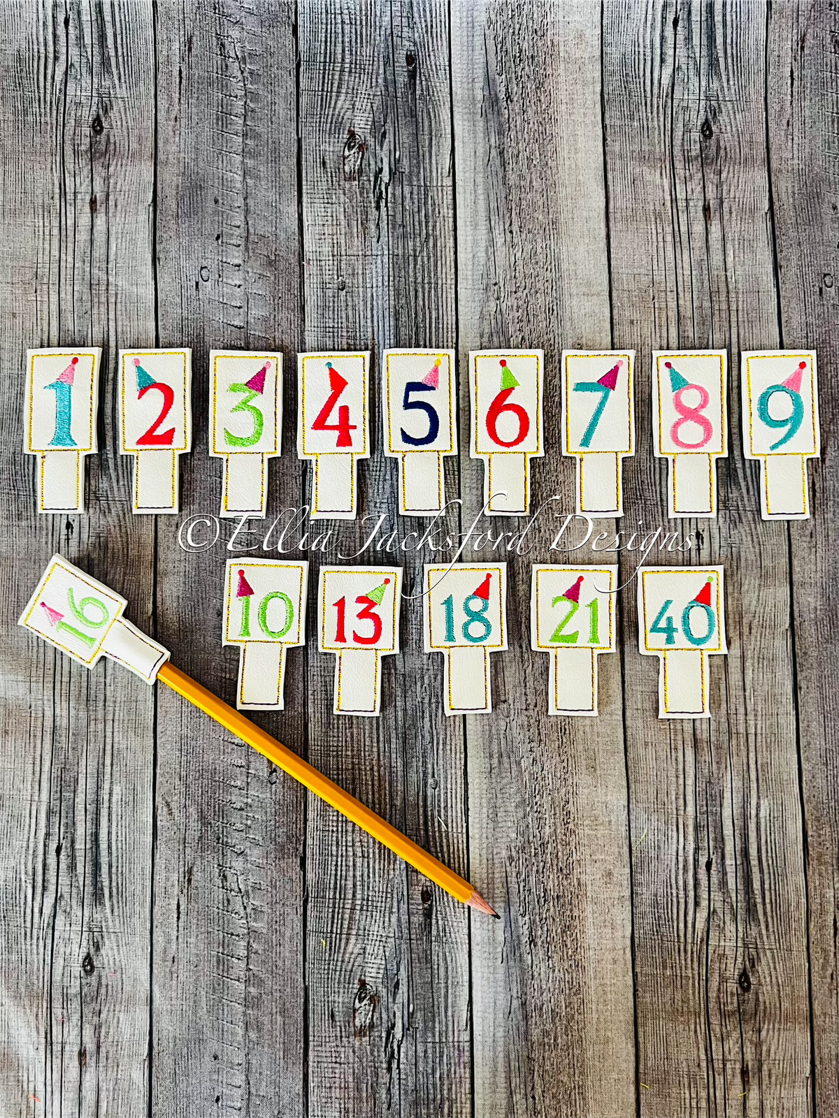Birthday Pencil Topper Embroidery Design BUNDLE