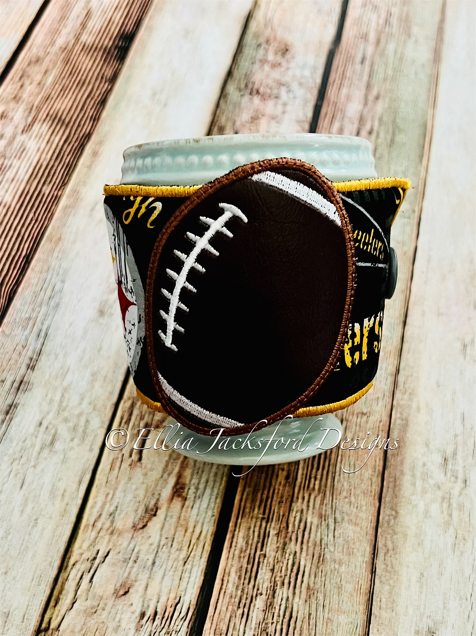 Thumbnail: Football Coffee Sleeve Embroidery Design