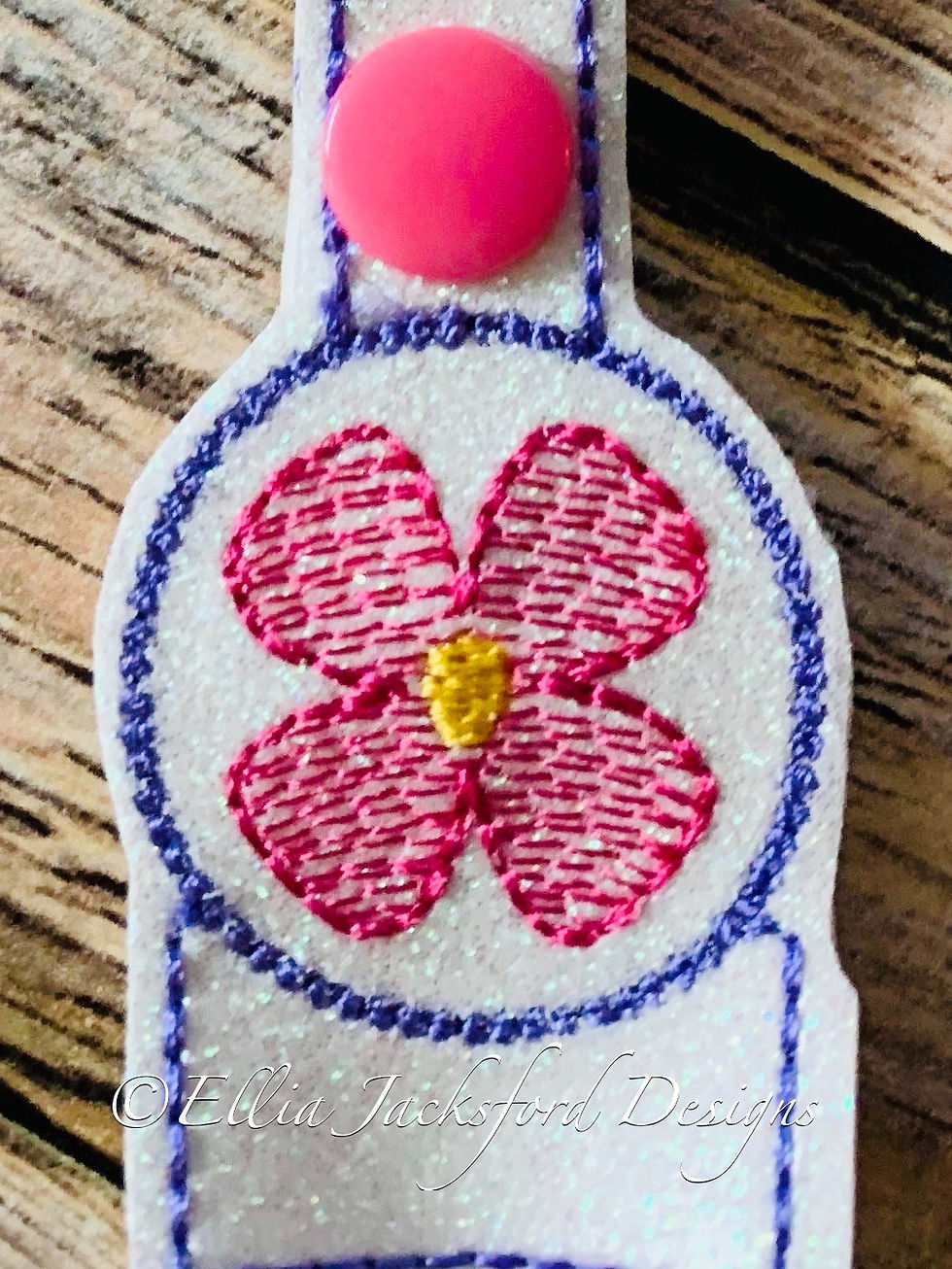 Thumbnail: ITH Sketch Flower Lipbalm Holder Embroidery Design 2 SIZES