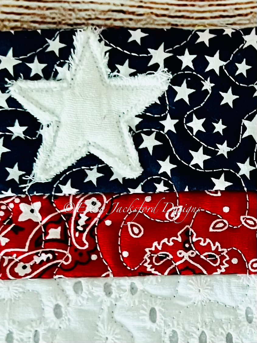 Thumbnail: Quilted Flag Mug Rug/Placemat Embroidery Design 5 SIZES