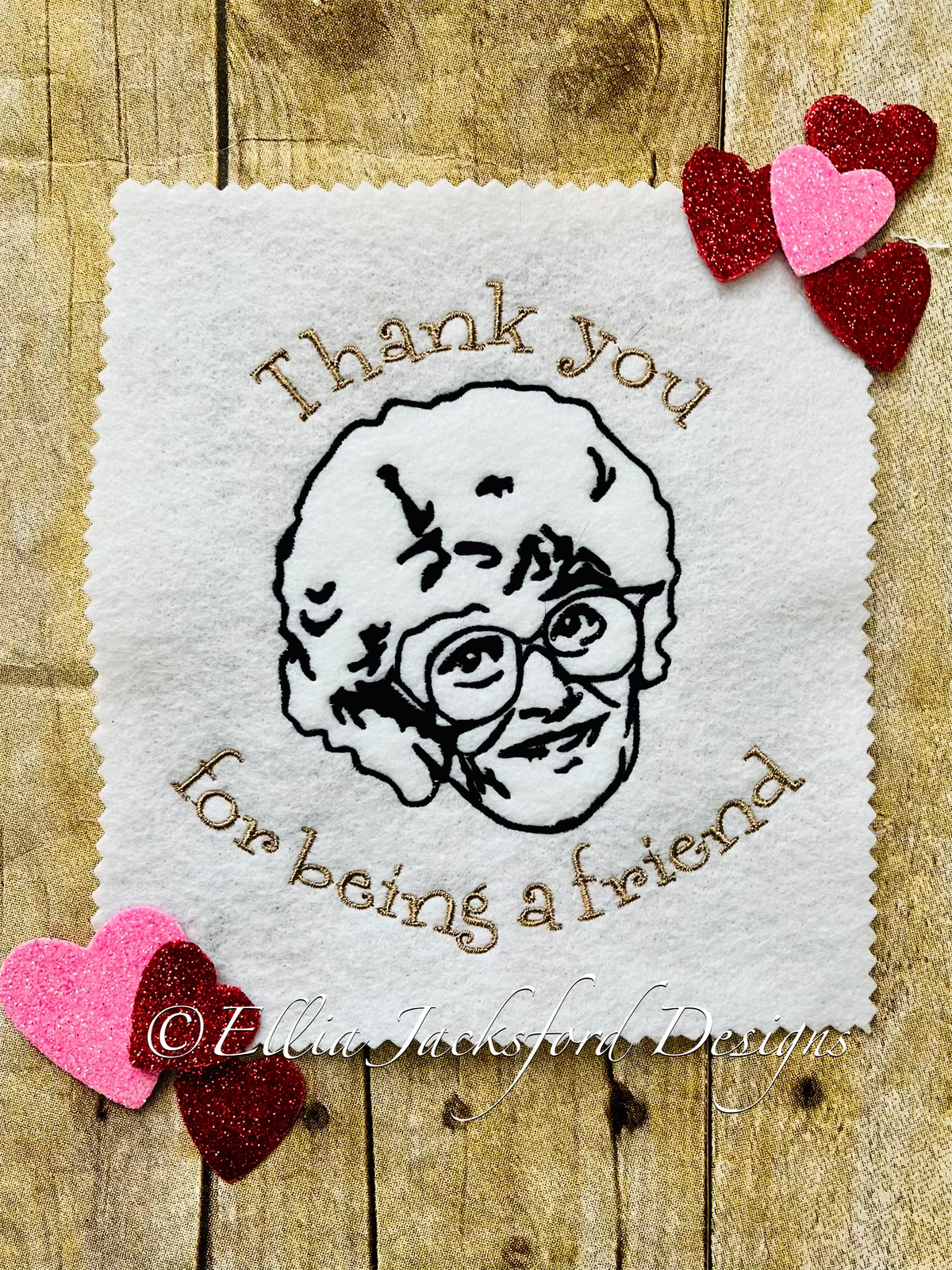 Golden Friend Embroidery Design 3 SIZES