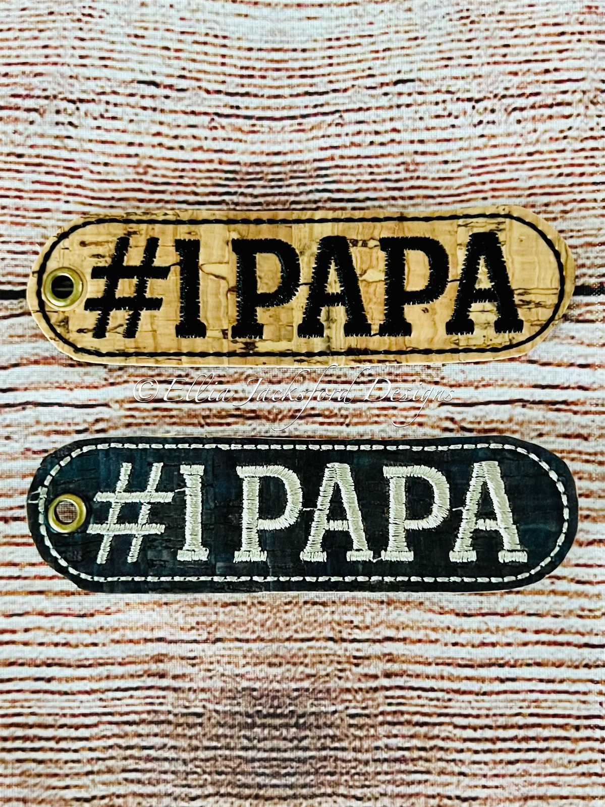 #1 Papa Keyfob Embroidery Design