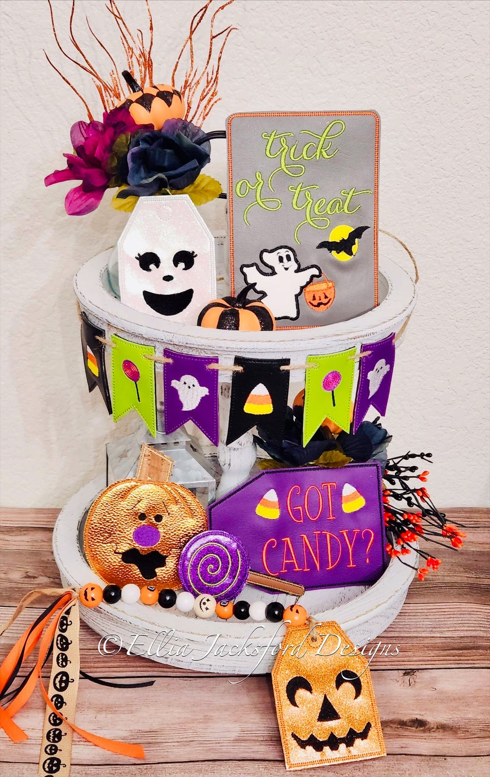 Halloween Tiered Tray Embroidery Design SET OF 9