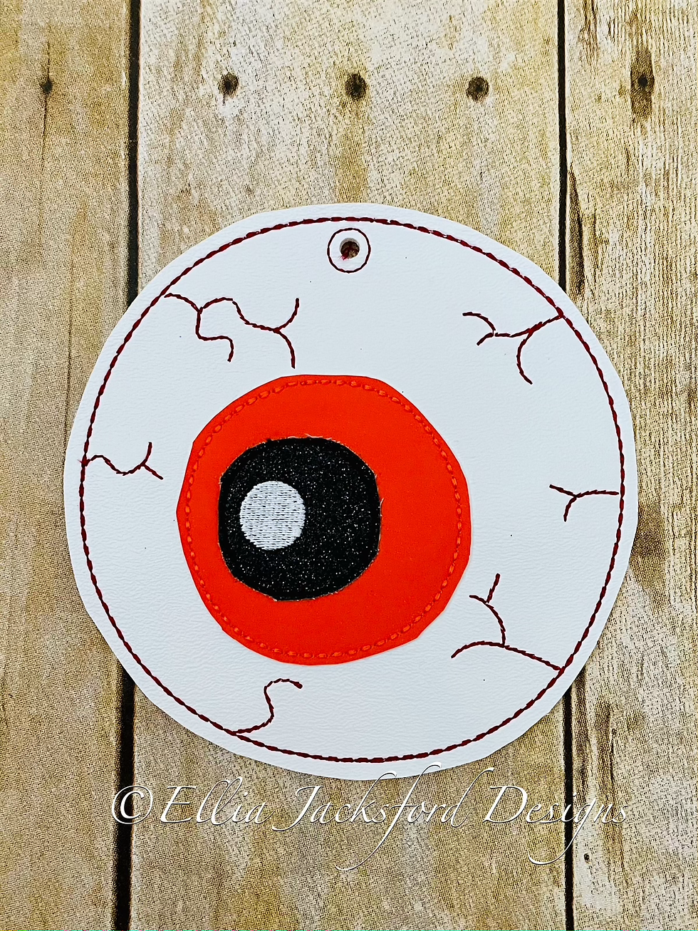 Thumbnail: ITH Boo Eyeball Door Hanger Embroidery Design 3 SIZES