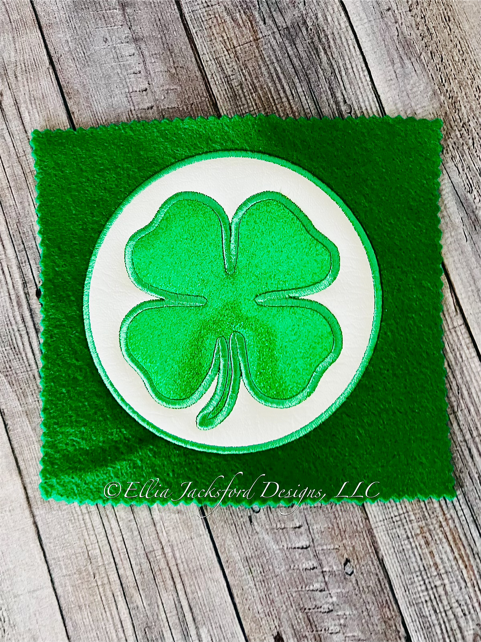 Thumbnail: Lucky Clover Applique Patch Embroidery Design 2 SIZES
