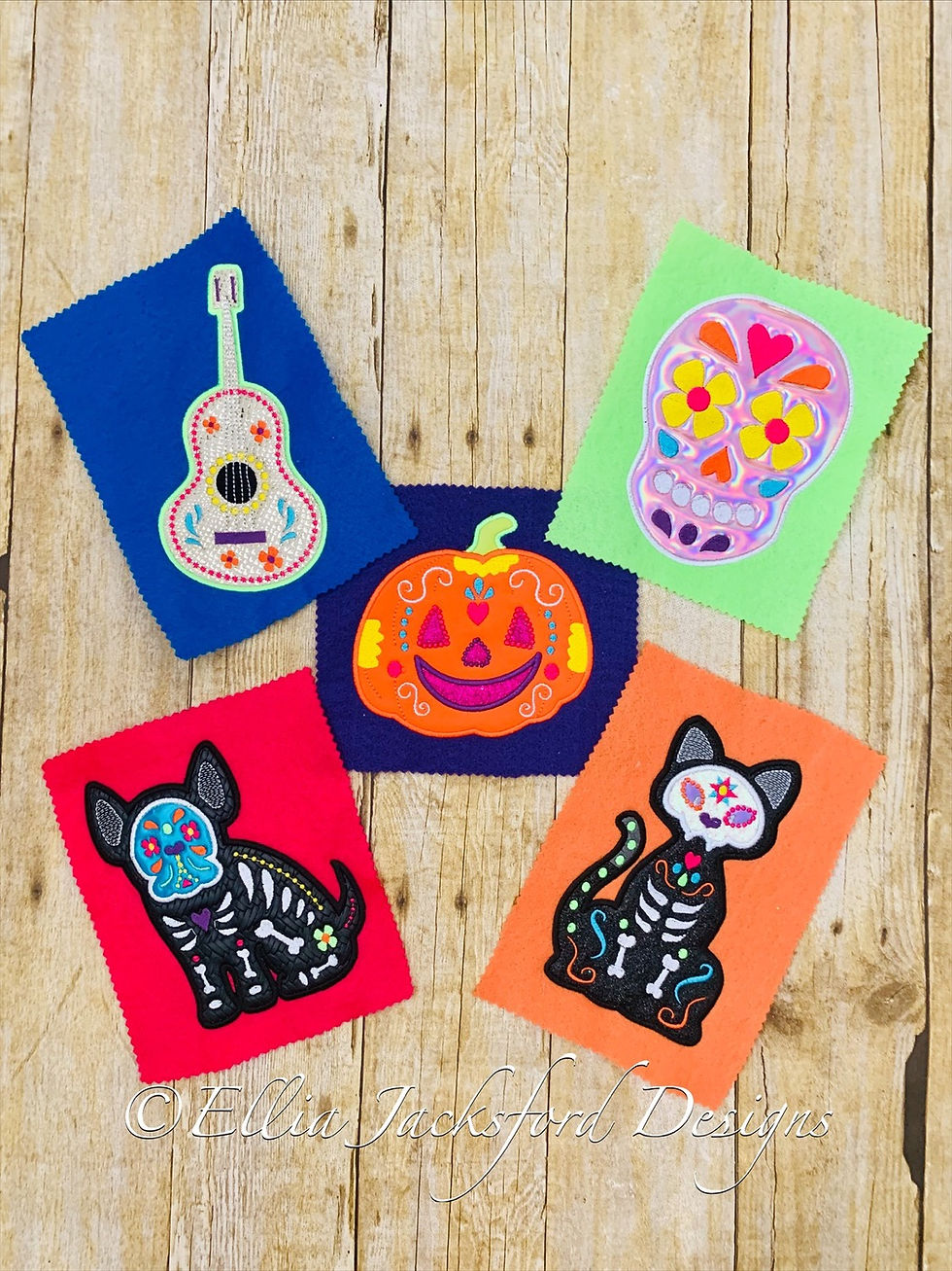 Thumbnail: Day of the Dead Cat Applique 2 SIZES