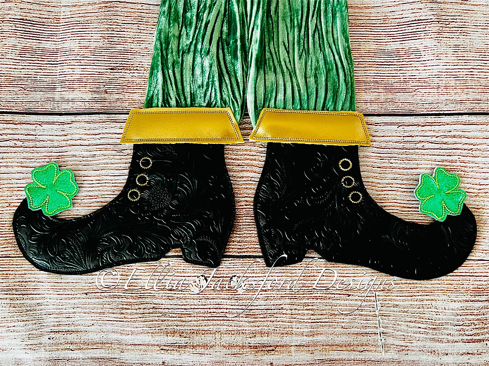 Thumbnail: Leprechaun Boot Scarf Embroidery Design