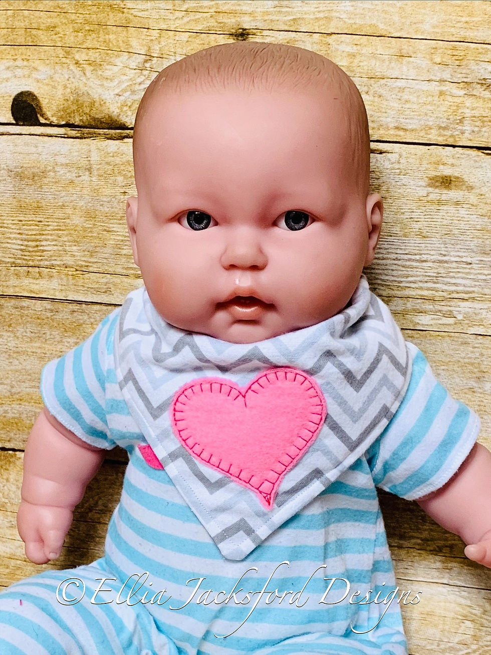 Thumbnail: ITH Heart Bandana Bib Embroidery Design 2 SIZES
