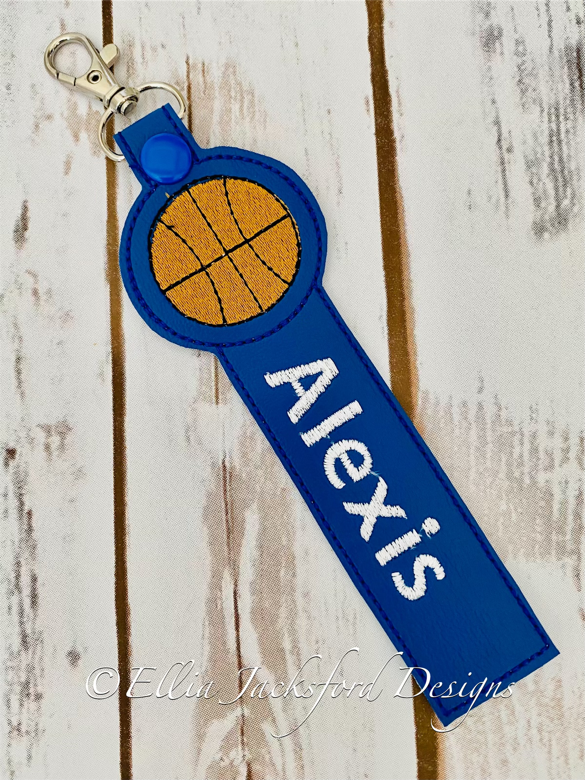 Basketball Name Frame Keyfob Embroidery Design