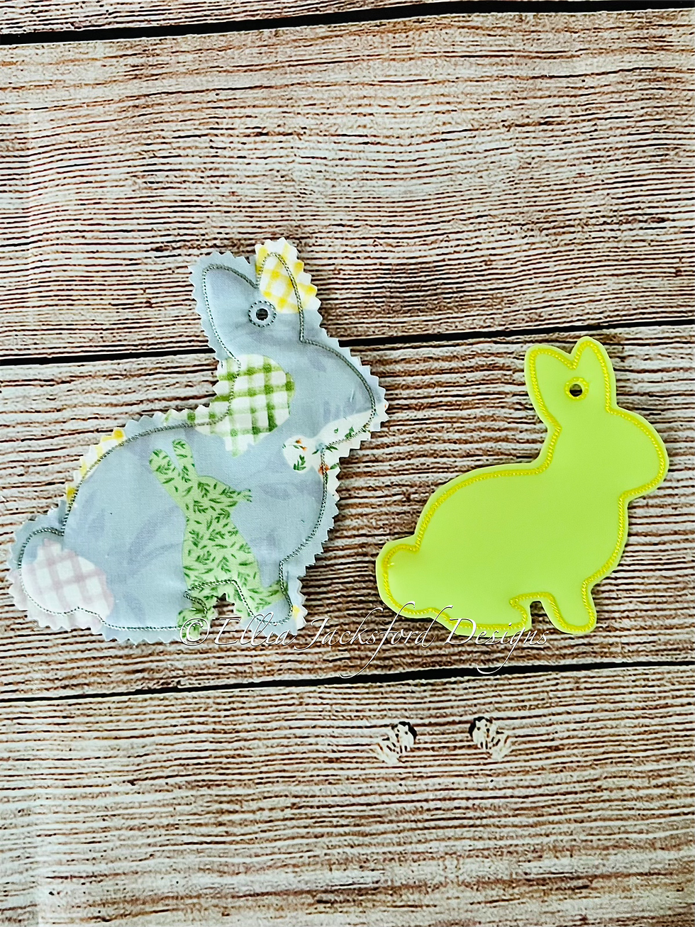 Thumbnail: Easter Basket Tag Embroidery Design SET OF 4