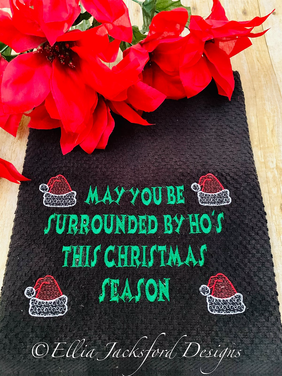 Thumbnail: Ho's at Christmas Sketch Embroidery Design 2 SIZES