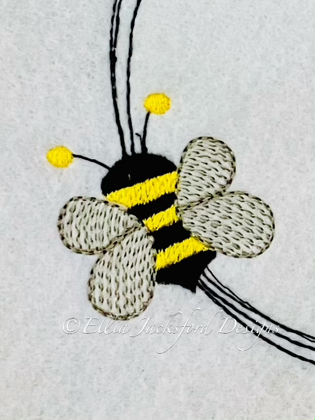 Thumbnail: Bee Monogram Frame Embroidery Design 4 SIZES
