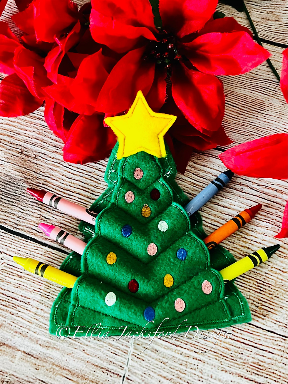 Thumbnail: Christmas Crayon Holder Embroidery Design SET