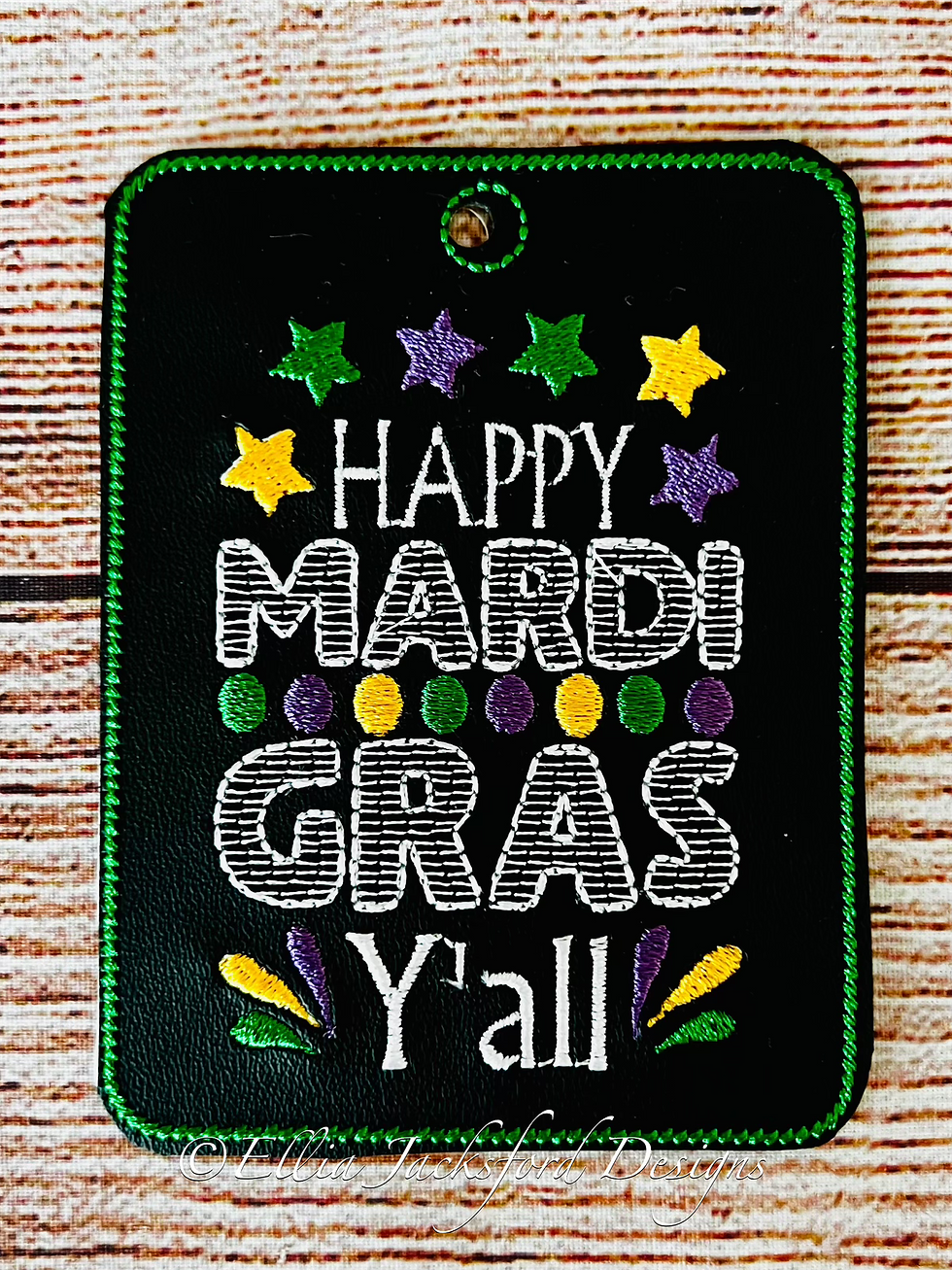 Thumbnail: Mardi Gras Bead Tags Embroidery Design File SET OF 5