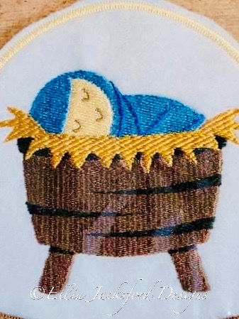 Thumbnail: ITH 4x4 Nativity Snow Globe Christmas Ornament Embroidery Design