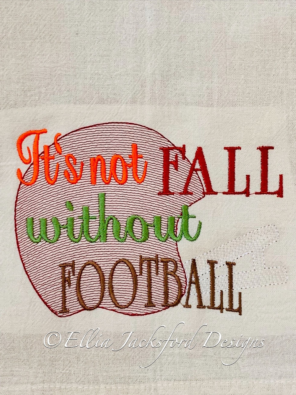 Thumbnail: Fall Football Sketch Embroidery Design