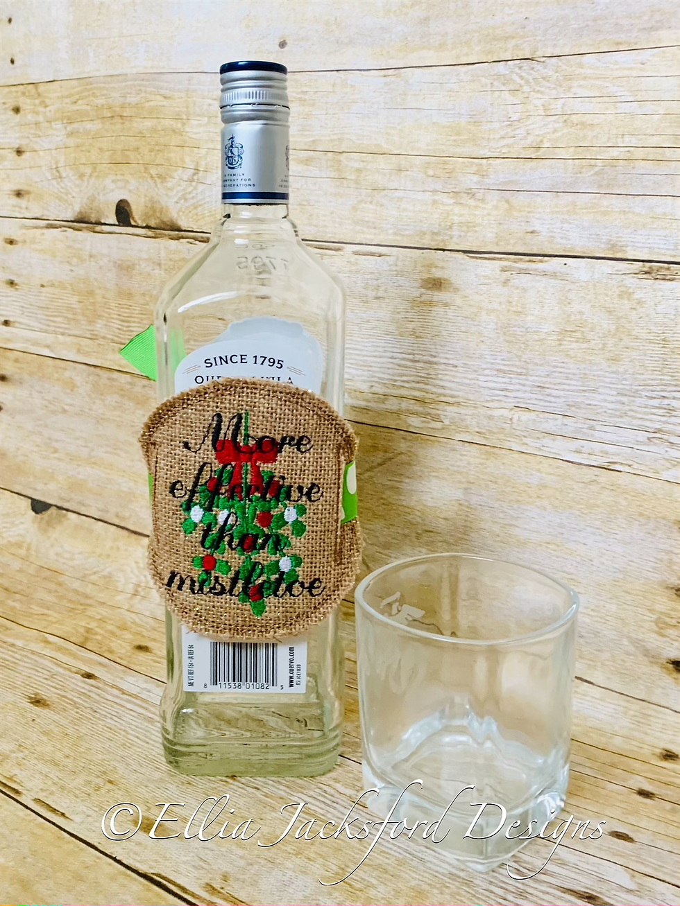 Thumbnail: ITH Better Than Mistletoe Wine Wrap Embroidery Design