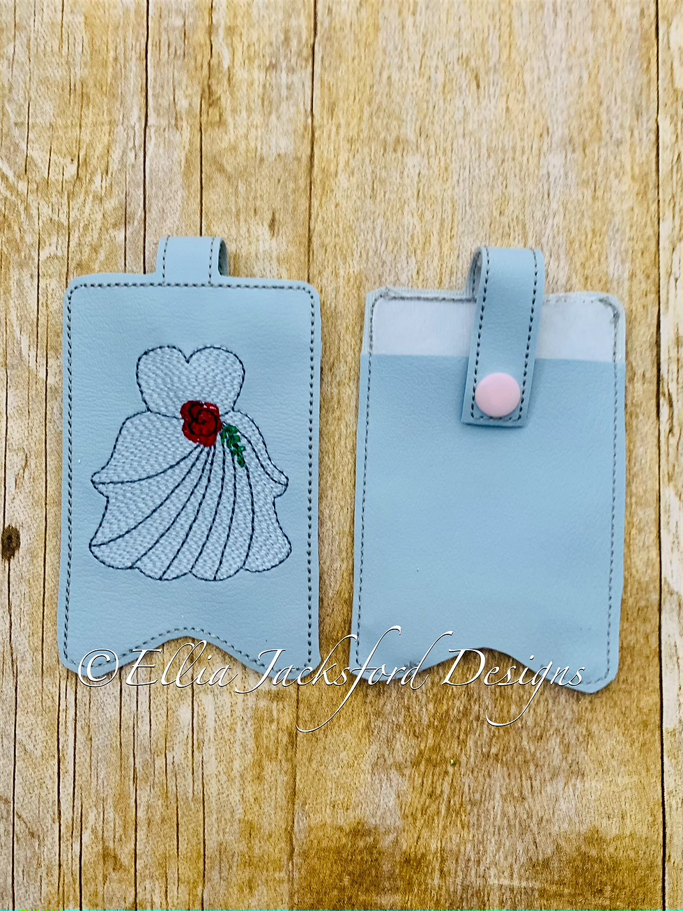 Thumbnail: ITH Sketch Wedding Dress Hand Sanitizer Case Embroidery Design Set