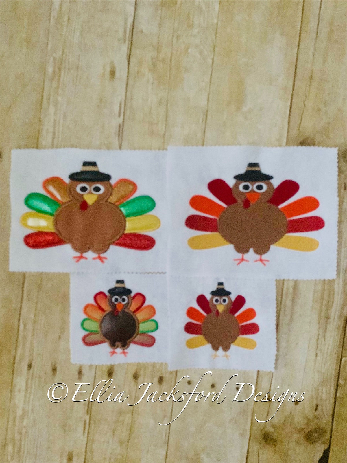Pilgrim Turkey Embroidery Design 2 FINISHES