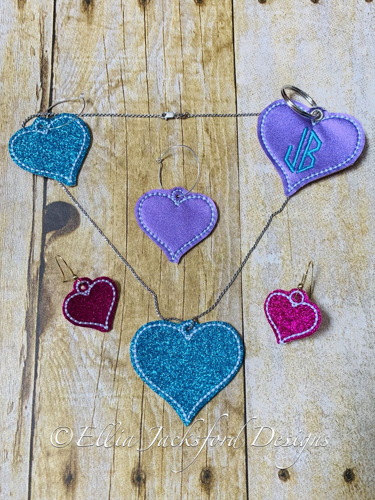 ITH Heart Charms Embroidery 3 SIZES