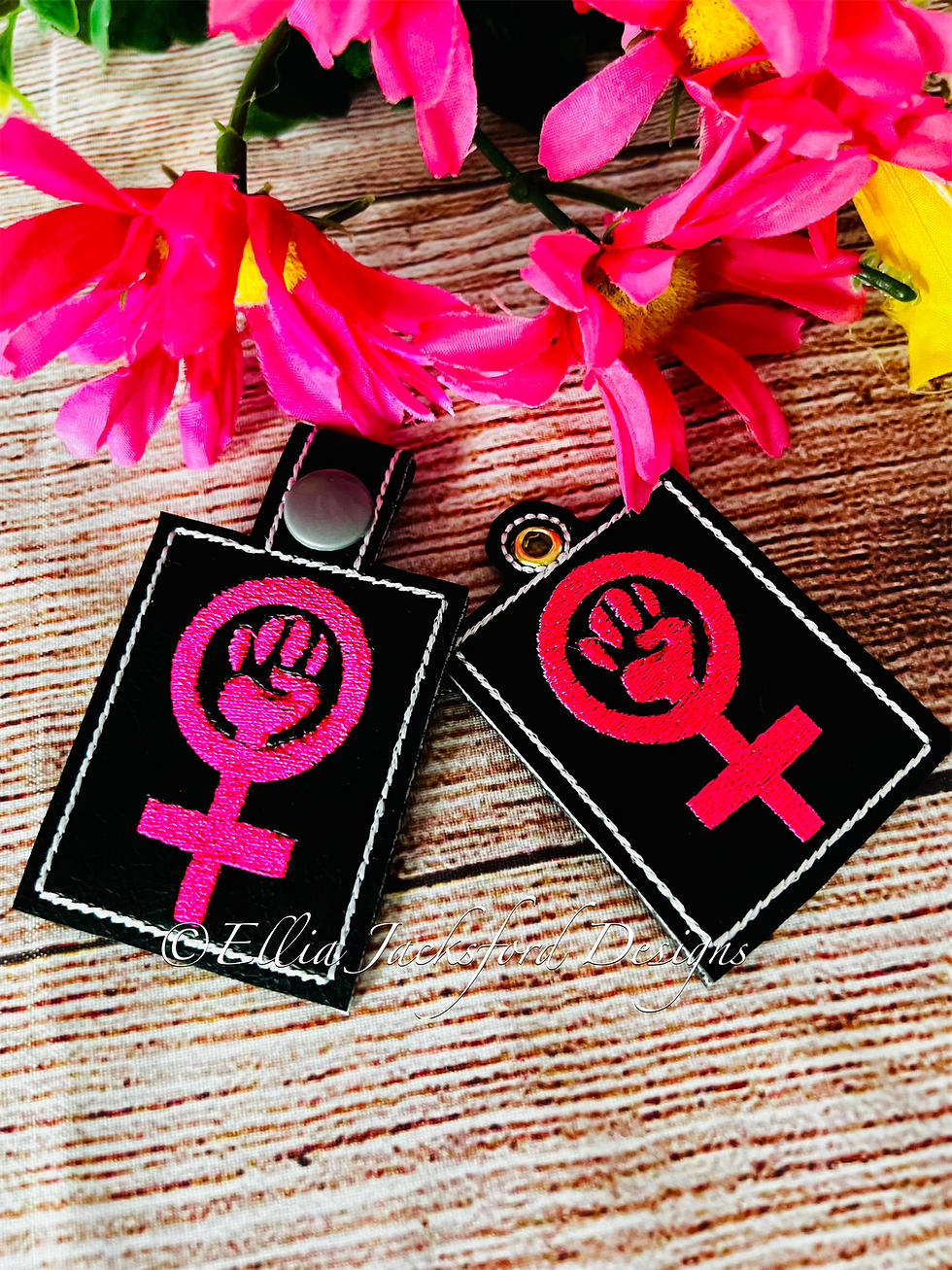 Thumbnail: Woman Power Keyfob Embroidery Design 2 FINISHES