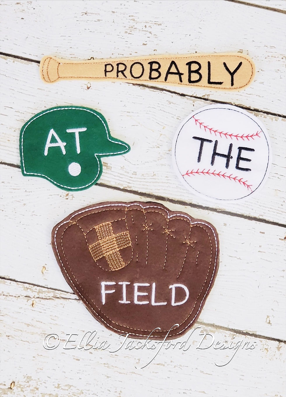 Thumbnail: Baseball Wreath Felties Embroidery Design