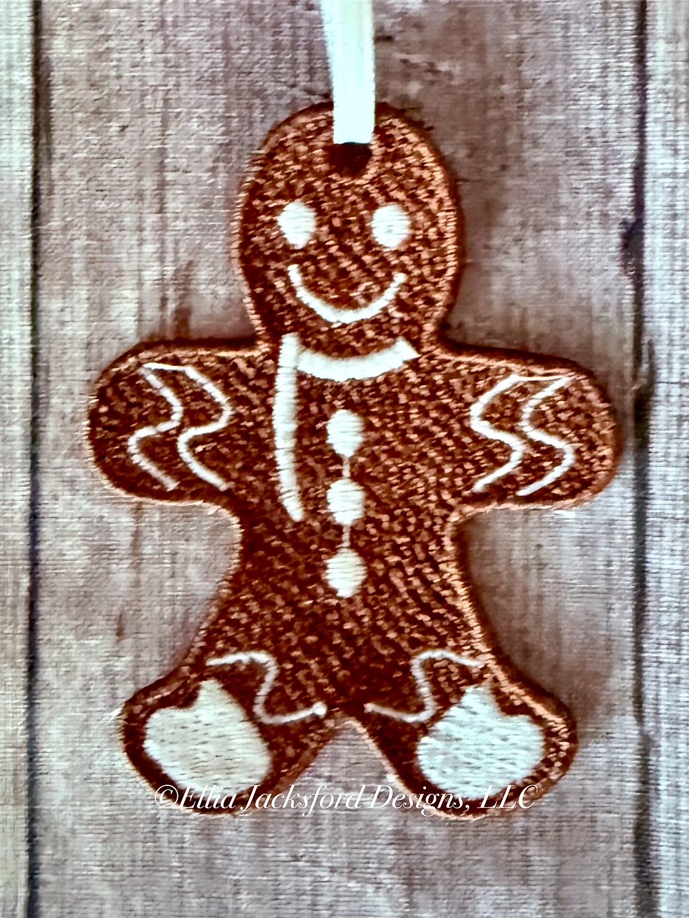 Thumbnail: FSL Gingerbread Cookie Christmas Ornament Embroidery Design BUNDLE