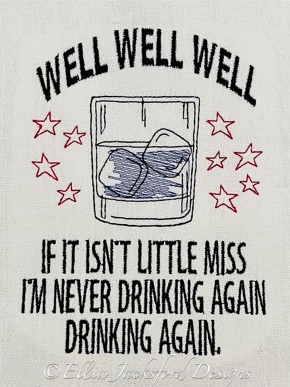 Thumbnail: Miss Never Drinking Again Embroidery Design 3 SIZES