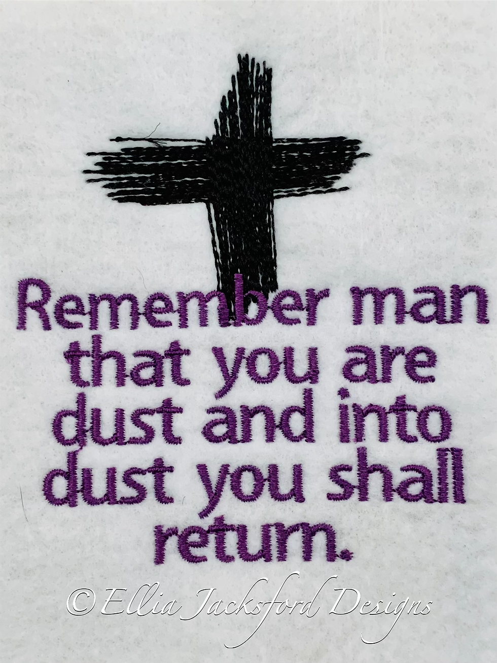 Thumbnail: Ash Wednesday Bible Verse Embroidery Design 2 SIZES